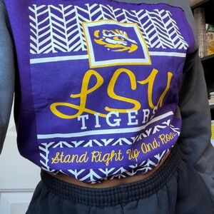 LSU Tigers Crop Sweatshirt Vintage Small